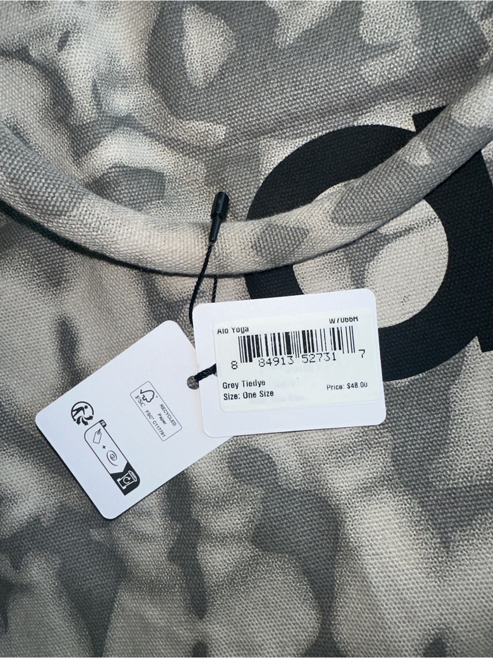 ALO Yoga Gray & White Tie-Dye Canvas Tote - Picture 3 of 7